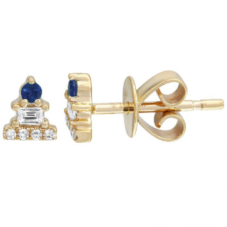 14k Yellow Gold Mini Ruby Earrings-EARRINGS-superbell-