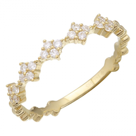 14K Yellow Gold Diamond Stackable Ring-Rings-Maurice's Jewelers-YELLOW GOLD-