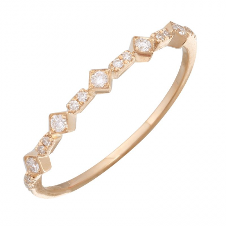 14K Rose Gold Diamond Stackable Ring