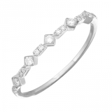 14K White Gold Diamond Stackable Ring