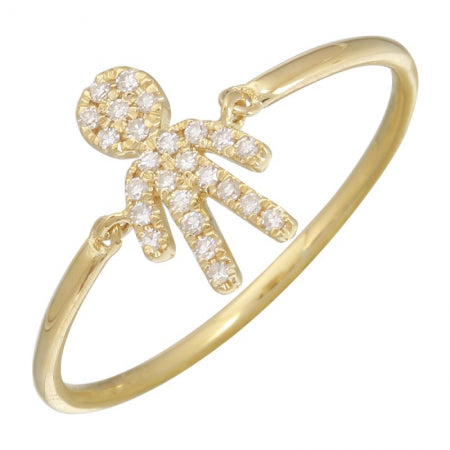 14K Yellow Gold Boy Diamond Ring