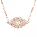 14K White Gold Diamond Evil Eye Necklace-Necklaces-Maurice's Jewelers-Rose Gold-