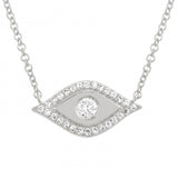 14K White Gold Diamond Evil Eye Necklace-Necklaces-Maurice's Jewelers-White Gold-