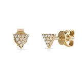14K Yellow Gold Diamond Mini Triangle Earrings