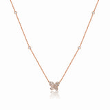 14K Rose Gold Diamond Butterfly Necklace