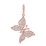 14K Yellow Gold Diamond Medium Butterfly Pendant-Charms & Pendants-Maurice's Jewelers-ROSE GOLD-