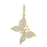14K Rose Gold Diamond Medium Butterfly Pendant