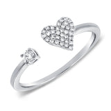 14K Rose Gold Diamond Open Heart Cuff Ring-Rings-Maurice's Jewelers-WHITE GOLD-