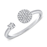 14K Rose Gold Diamond Open Cuff Disc Ring-Rings-Maurice's Jewelers-WHITE GOLD-