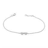 14K White & Yellow Gold Diamond Double Heart Bracelet-Bracelets-Maurice's Jewelers-WHITE GOLD-