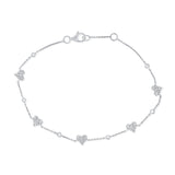 14K Rose Gold Diamond Pave Heart Bezel Bracelet-Bracelets-Maurice's Jewelers-White Gold-
