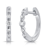 14K Yellow Gold Diamond Single Prong Huggie Earrings-earrings-aaron jewelry-WHITE GOLD-