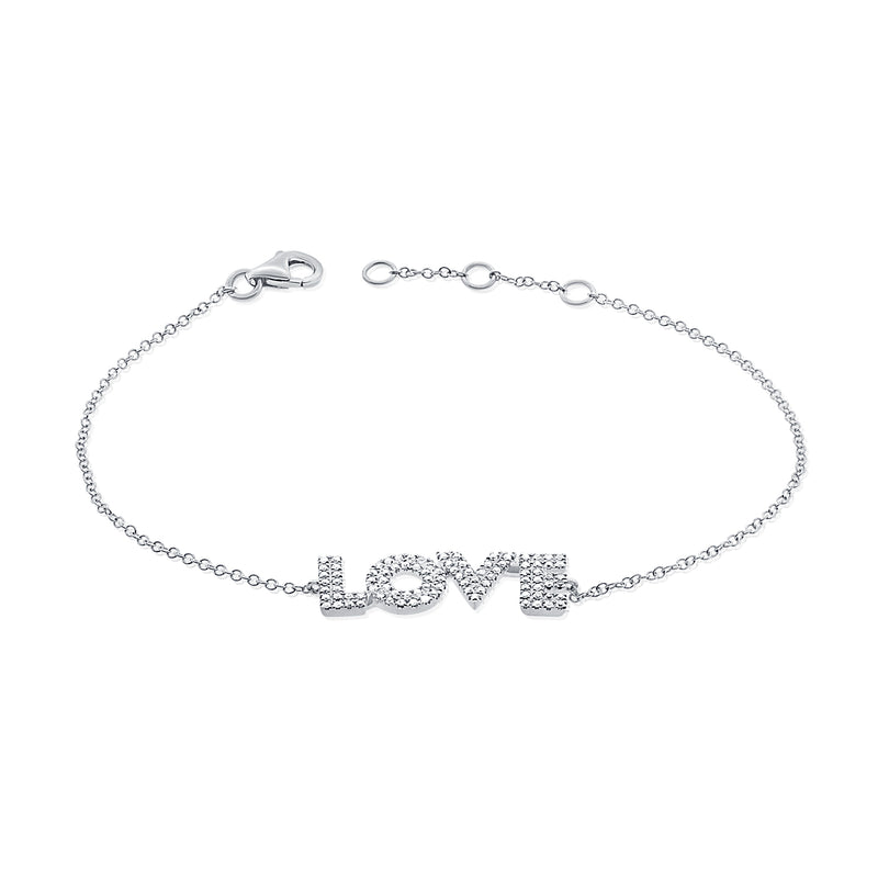 14K White Gold Diamond Love Bracelet-Bracelets-Maurice's Jewelers-White Gold-