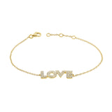14K Yellow Gold Diamond Love Bracelet-Bracelets-aaron jewelry-Yellow Gold-