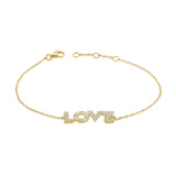 14K Yellow Gold Diamond Love Bracelet