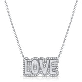 14K Yellow Gold Diamond Bubble Love Necklace-Necklaces-aaron jewelry-WHITE GOLD-