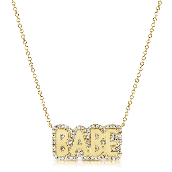 14K Yellow Gold Diamond Babe Bubble Necklace-Necklaces-aaron jewelry-YELLOW GOLD-