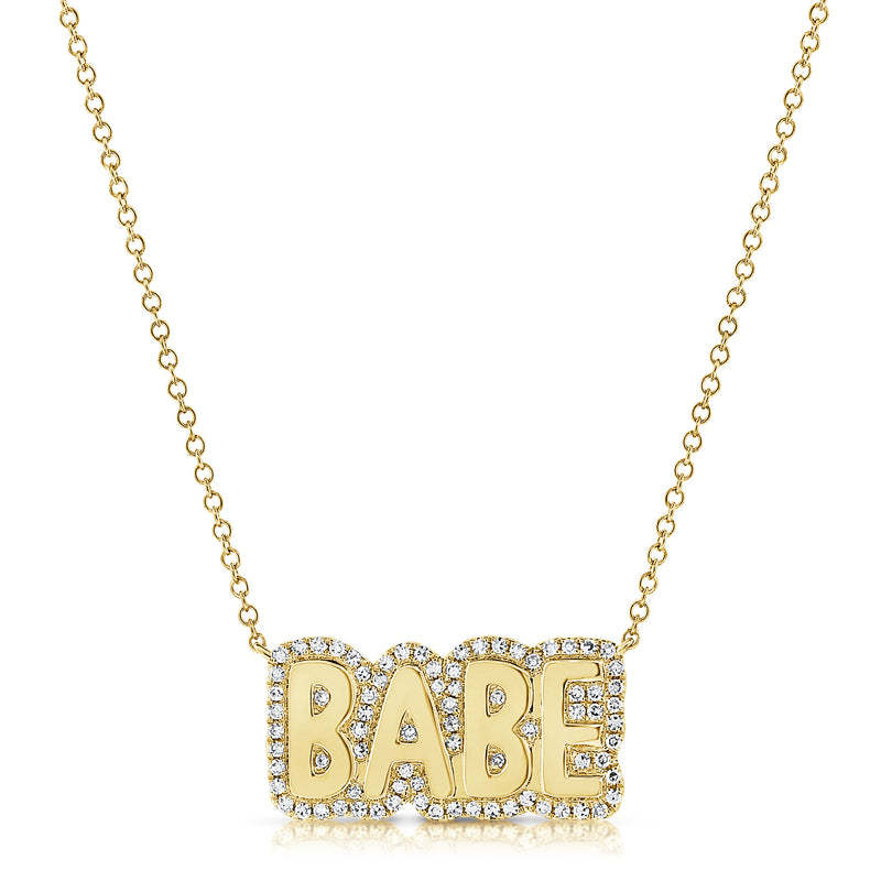 14K Gold Bubble Letter Necklace - H