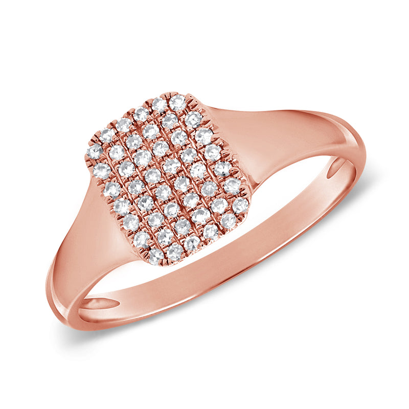 14K Rose Gold Diamond Signet Ring-Rings-Maurice's Jewelers-ROSE GOLD-