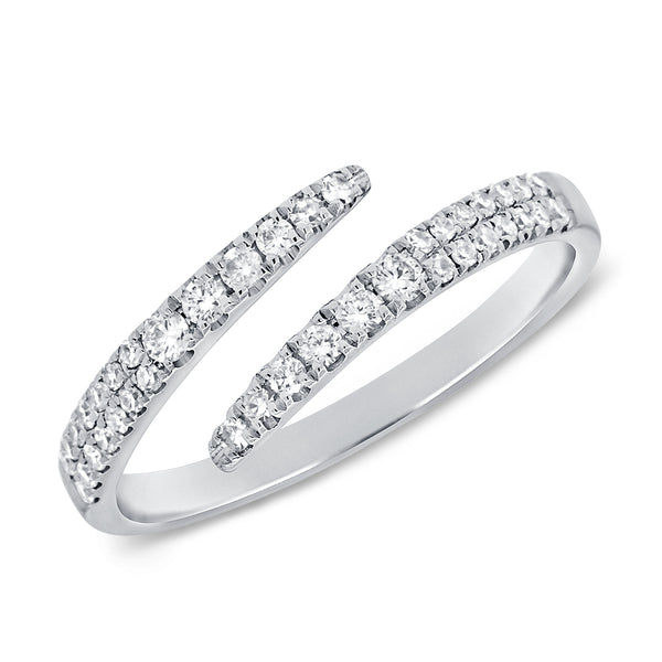 14K White Gold Diamond Bypass Ring