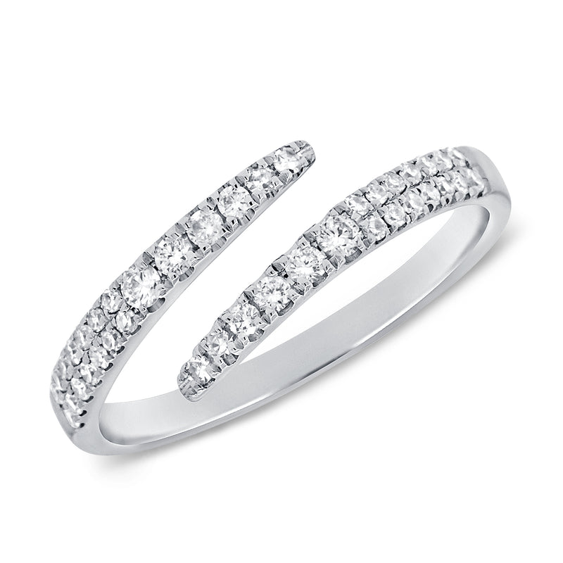14K Yellow Gold Diamond Bypass Ring-Rings-aaron jewelry-WHITE GOLD-