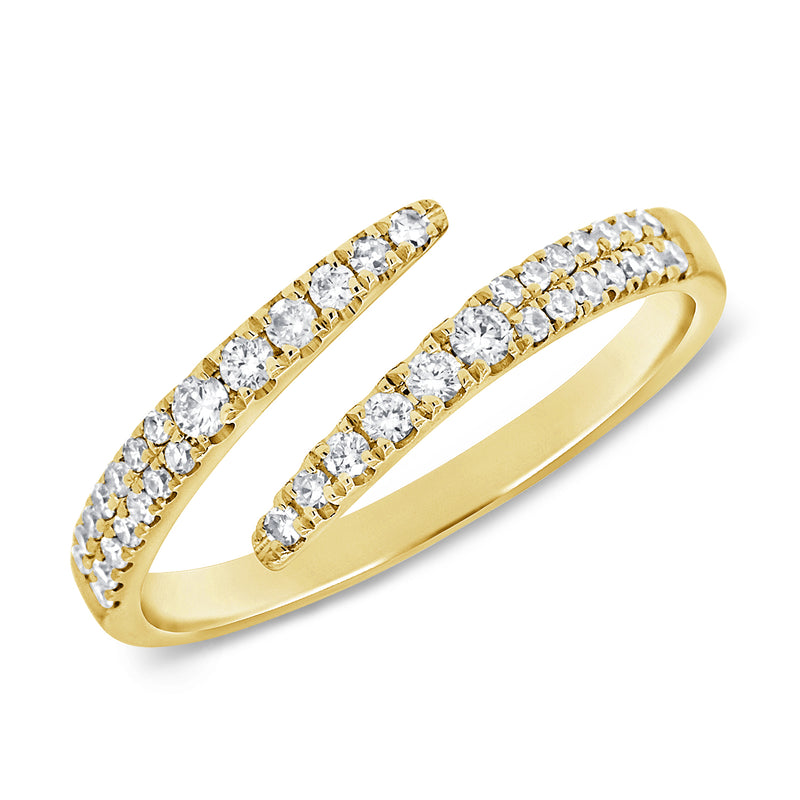 14K Yellow Gold Diamond Bypass Ring