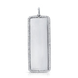 14k 0.31ct Diamond Border Rectangle Charm/Pendant-Necklaces-Maurice's Jewelers-White Gold-