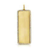 14k 0.31ct Diamond Border Rectangle Charm/Pendant-Necklaces-Maurice's Jewelers-Yellow Gold-