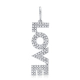 14K Yellow Gold Diamond "Love" Drop Charm Pendant