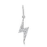 14K White Gold Diamond Lightning Bolt Charm-EARRINGS-Maurice's Jewelers-WHITE GOLD-