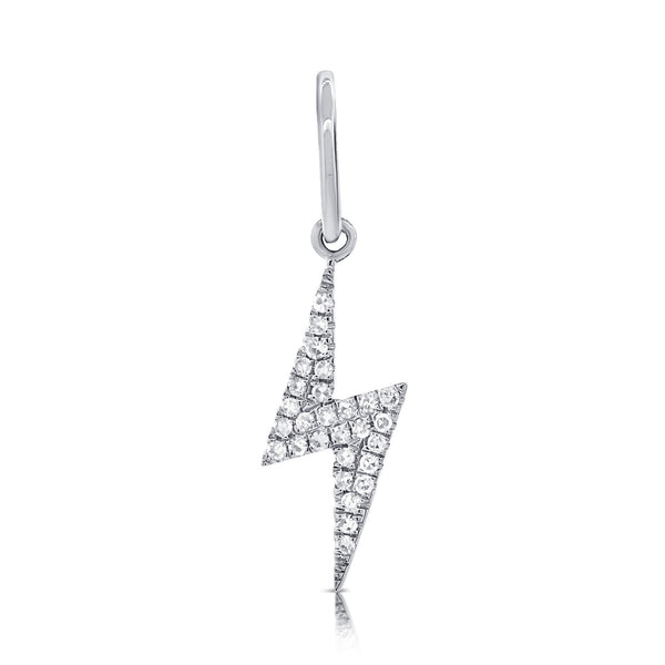 14K White Gold Diamond Lightning Bolt Charm-EARRINGS-Maurice's Jewelers-WHITE GOLD-