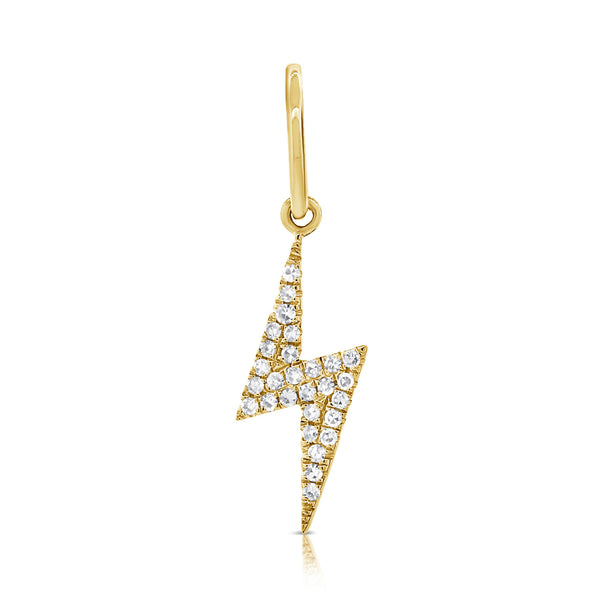14K White Gold Diamond Lightning Bolt Charm-EARRINGS-Maurice's Jewelers-YELLOW GOLD-