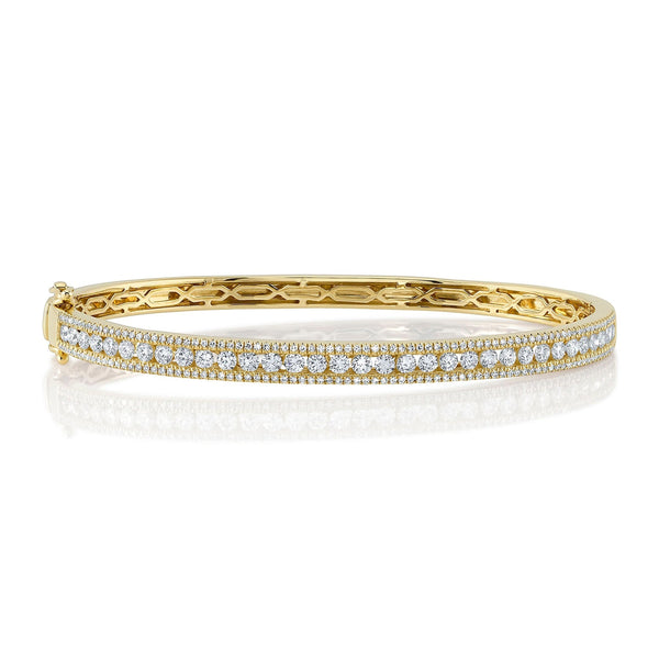 14k Yellow Gold Diamond Bangle