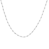 14K White Gold Diamond Cut Bead Station Choker-Necklaces-Maurice's Jewelers-WHITE GOLD-