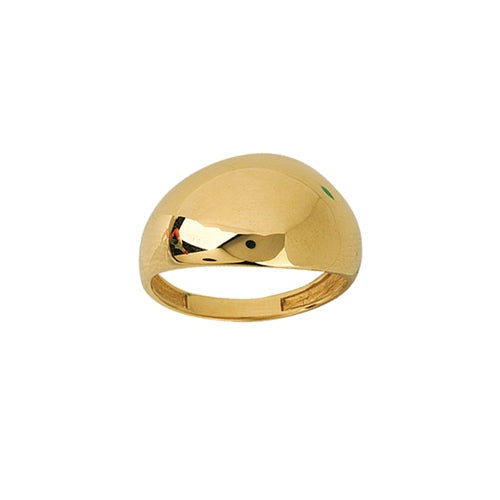 14K Yellow Gold High Polished Graduated Narrow Dome Ring