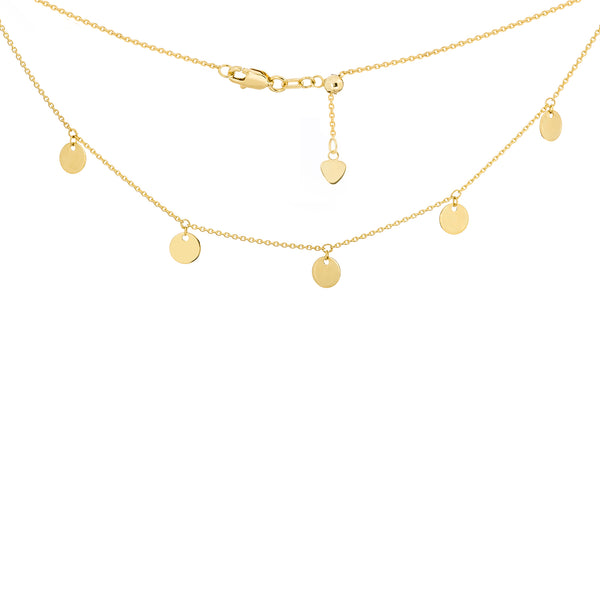 14K Yellow Gold Disc Choker Necklace-Necklaces-Maurice's Jewelers-