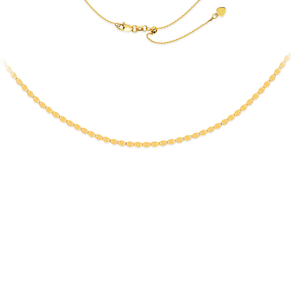 14K Yellow Gold Valentino Link Adjustable Choker-Necklaces-Maurice's Jewelers-