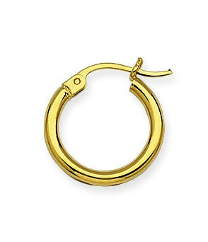 14K Yellow Gold Polished 2mm Hoop Earrings