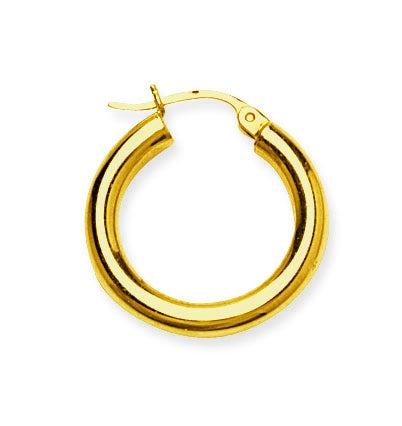 14K Yellow Gold Round Tube Polished 3mm Hoop Earrings-earrings-Maurice's Jewelers-20mm-