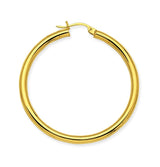 14K Yellow Gold Round Tube Polished 3mm Hoop Earrings-earrings-Maurice's Jewelers-40mm-