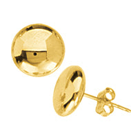 14K Yellow Gold High Polished Flat Dome 11mm Stud Earrings-EARRINGS-Maurice's Jewelers-