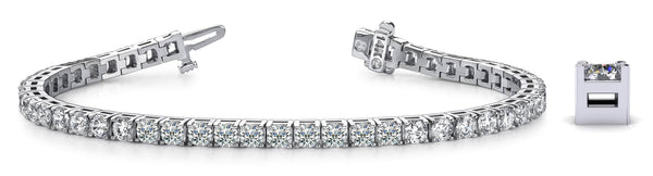 14K White Gold Diamond Tennis Bracelet-Tennis Bracelet-VIMCO DIAMOND CORP-