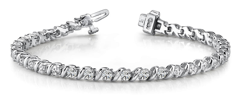 14K Yellow Gold Diamond Tennis Bracelet-Tennis Bracelet-VIMCO DIAMOND CORP-WHITE GOLD-