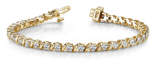 14K White Gold Diamond Tennis Bracelet-Tennis Bracelet-VIMCO DIAMOND CORP-YELLOW GOLD-