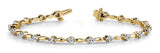 14K Yellow Gold Diamond & Bar Tennis Bracelet-Bracelets-VIMCO DIAMOND CORP-YELLOW GOLD-