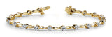 14K Yellow Gold Diamond & Bar Tennis Bracelet