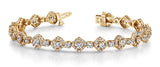 14K White Gold Diamond Square Link Bracelet-Tennis Bracelet-VIMCO DIAMOND CORP-YELLOW GOLD-