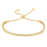 14K Yellow Gold Diamond Square Link Tennis Bracelet