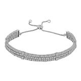 14K White Gold Diamond Bolo Bracelet-Bracelets-VIMCO DIAMOND CORP-WHITE GOLD-