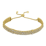 14K White Gold Diamond Bolo Bracelet-Bracelets-VIMCO DIAMOND CORP-YELLOW GOLD-